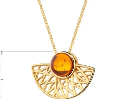 Zawieszka srebrna z bursztynem