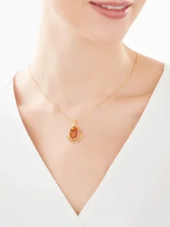 Zawieszka srebrna z bursztynem