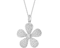 Zawieszka srebrna z cyrkoniami - kwiat