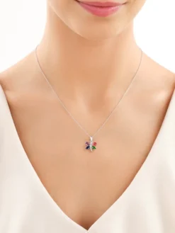 Zawieszka srebrna z cyrkoniami - motyl