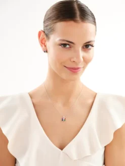 Zawieszka srebrna z cyrkoniami - motyl