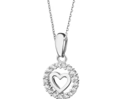 Zawieszka srebrna z cyrkoniami - serce