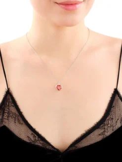 Zawieszka srebrna z cyrkoniami  - serce