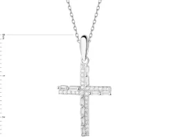Zawieszka srebrna z cyrkoniami - krzyż