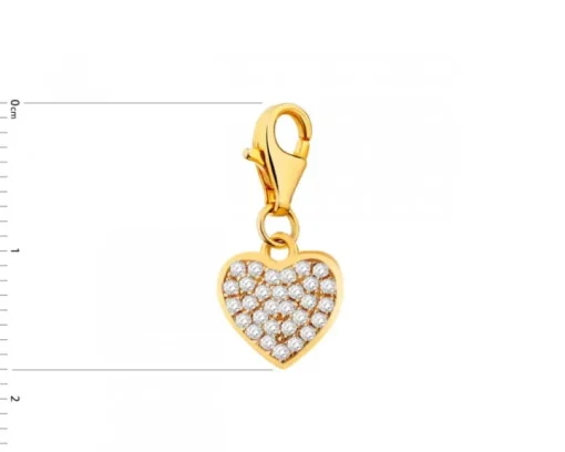 Zawieszka srebrna z cyrkoniami charms - serce