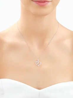 Zawieszka srebrna z cyrkoniami - mama, serce