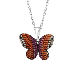 Zawieszka srebrna z cyrkoniami - motyl