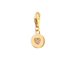 Zawieszka srebrna z cyrkoniami charms - serce