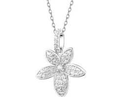 Zawieszka srebrna z cyrkoniami - kwiaty