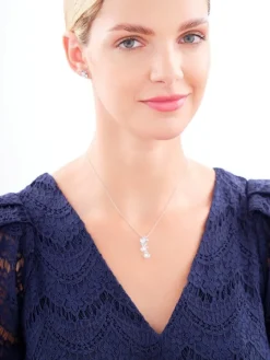 Zawieszka srebrna z cyrkoniami - kwiaty