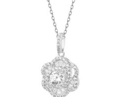 Zawieszka srebrna z cyrkoniami - kwiat