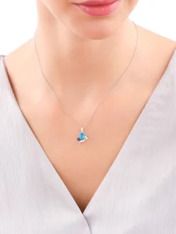 Zawieszka srebrna z cyrkoniami - motyl