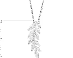 Zawieszka srebrna z cyrkoniami - liście