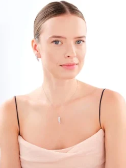 Zawieszka srebrna z cyrkoniami - liście