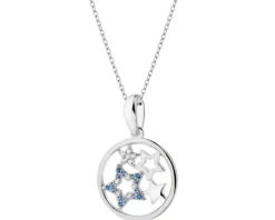 Zawieszka srebrna z cyrkoniami - gwiazdy