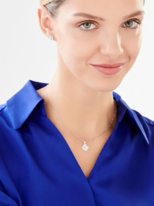 Zawieszka srebrna z cyrkoniami - rozeta
