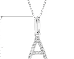Zawieszka srebrna z cyrkoniami - litera A