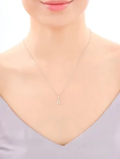 Zawieszka srebrna z cyrkoniami - litera A