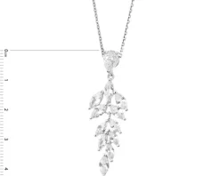 Zawieszka srebrna z cyrkoniami - liście