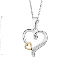 Zawieszka srebrna z cyrkoniami - serca