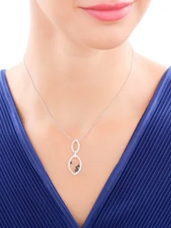 Zawieszka srebrna z cyrkonią i emalią