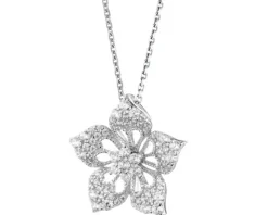 Zawieszka srebrna z cyrkoniami - kwiat