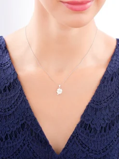 Zawieszka srebrna z cyrkonią - koniczyna