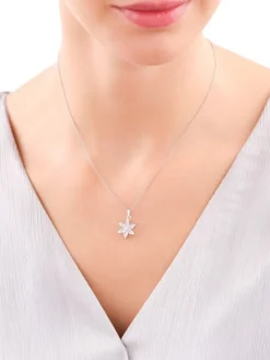 Zawieszka srebrna z cyrkoniami - kwiat