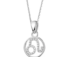 Zawieszka srebrna z cyrkoniami - Lew