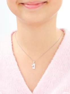 Zawieszka srebrna z cyrkoniami - kot