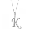 Zawieszka srebrna z cyrkoniami - litera K