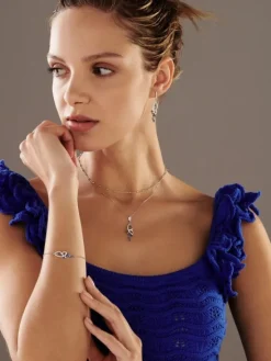 Zawieszka srebrna z cyrkoniami - motyl