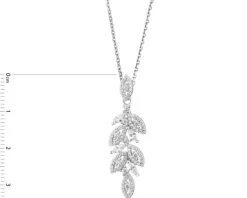 Zawieszka srebrna z cyrkoniami - liście