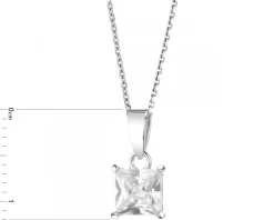 Zawieszka srebrna z cyrkoniami - kwadrat