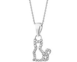 Zawieszka srebrna z cyrkoniami - kot