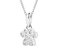 Zawieszka srebrna z cyrkoniami - łapka