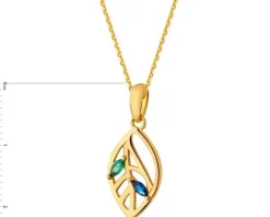 Zawieszka srebrna z cyrkoniami - liść