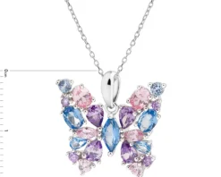 Zawieszka srebrna z cyrkoniami - motyl