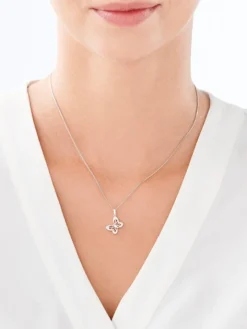 Zawieszka srebrna z cyrkoniami - motyl