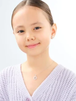 Zawieszka srebrna z cyrkoniami - kot, koło