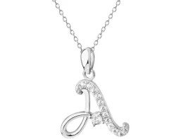 Zawieszka srebrna z cyrkoniami - litera A