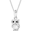 Zawieszka srebrna z cyrkoniami - sowa