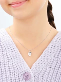 Zawieszka srebrna z cyrkoniami - sowa