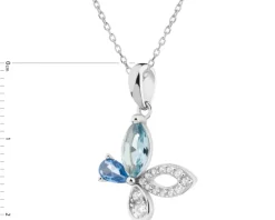 Zawieszka srebrna z cyrkoniami - motyl