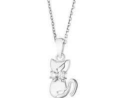 Zawieszka srebrna z cyrkoniami - kot