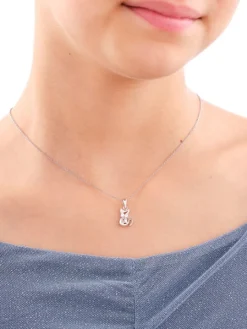 Zawieszka srebrna z cyrkoniami - kot