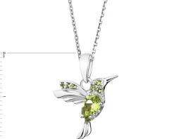 Zawieszka srebrna z cyrkoniami - koliber