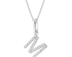 Zawieszka srebrna z cyrkoniami - litera M