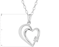 Zawieszka srebrna z cyrkonią - serce