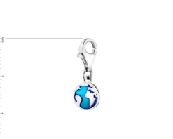 Zawieszka srebrna z emalią - charms - kula ziemska